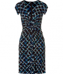 Bring instant sophistication to your look with this flattering printed dress from Issa - Deep V-neck, short sleeves, draped-detailed waist, figure-hugging fit, all-over print - Style with a cashmere cardigan and classic pumps Bring instant sophistication to your look with this flattering printed dress from Issa - Deep V-neck, short sleeves, draped-detailed waist, figure-hugging fit, all-over print - Style with a cashmere cardigan and classic pumps