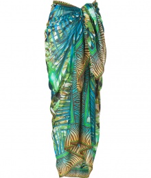 Whether tied around your waist or worn as a tropical-chic scarf, this Matthew Williamson Escape printed sarong injects summer-ready style into your seaside look - Long convertible shape, allover palm print, animal print border - Style with a printed bikini and sandals or tied around your neck with an elevated jeans-and-tee ensemble Whether tied around your waist or worn as a tropical-chic scarf, this Matthew Williamson Escape printed sarong injects summer-ready style into your seaside look - Long convertible shape, allover palm print, animal print border - Style with a printed bikini and sandals or tied around your neck with an elevated jeans-and-tee ensemble