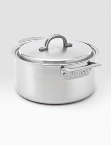 An elegant, professional-grade sauce pan is manufactured with exclusive multi-ply construction, a specially designed combination of stainless steel and aluminum alloys for lifetime performance, durability, easy cleanup and even heat distribution.Lid includedErgonomic handle constructed of investment-cast stainless steel with stay-cool vent designIncludes 18/10 stainless steel cooking surface, aluminum alloy core