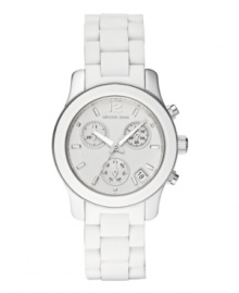 A can't-live-without white watch from classic designer Michael Kors. Available first at Macy's!