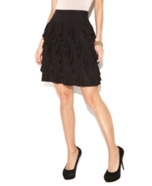 The ease of a pull-on style with plenty of sophisticated ruffles: INC's skirt is a must-have for every closet!