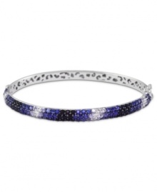 Sparkle has never looked so sophisticated. EFFY Collection's stunning bangle features a gradation of round-cut sapphires (4-1/3 ct. t.w.) in sterling silver. Approximate diameter: 3-1/2 inches.