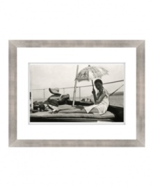 Vintage style for seaside homes, this Lauren Ralph Lauren print captures bathing beauties on the deck of a ship. A parasol, elegant swimwear and, of course, heels, complete the picture with true old-fashioned glamor.