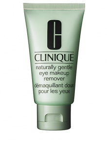Naturally Gentle Eye Makeup Remover. Clinique's gentlest eye makeup remover ever. This rich, creamy lotion spreads evenly and quickly, while effectively removing all signs of makeup. As gentle to the eyes as tears. Appropriate for all skin types. 2.5 oz. Naturally Gentle Eye Makeup Remover. Clinique's gentlest eye makeup remover ever. This rich, creamy lotion spreads evenly and quickly, while effectively removing all signs of makeup. As gentle to the eyes as tears. Appropriate for all skin types. 2.5 oz.