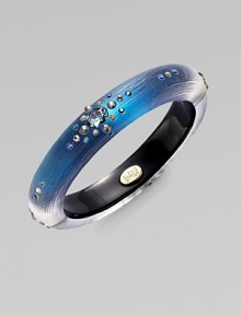 EXCLUSIVELY AT SAKS. This hand-crafted piece is adorned with Swarovski crystals and imitation pearls. Lucite Hinged, magnetic closure Diameter, about 2½ Width, about ½ Made in USA EXCLUSIVELY AT SAKS. This hand-crafted piece is adorned with Swarovski crystals and imitation pearls. Lucite Hinged, magnetic closure Diameter, about 2½ Width, about ½ Made in USA