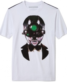 Robo-pop: The Evening Attire graphic T-Shirt from Sean John showing a tuxedo-clad mechanical man. Robo-pop: The Evening Attire graphic T-Shirt from Sean John showing a tuxedo-clad mechanical man.