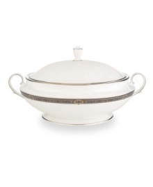 The Vintage Jewel pattern from Lenox's dinnerware and dishes collection evokes a more gracious era, combining white bone china with a dark, richly patterned band accented with subtle touches of cobalt blue. Qualifies for Rebate The Vintage Jewel pattern from Lenox's dinnerware and dishes collection evokes a more gracious era, combining white bone china with a dark, richly patterned band accented with subtle touches of cobalt blue. Qualifies for Rebate