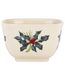 Perfect for holiday parties, the Winter Greetings nut bowl by Lenox combines everything that's beautiful about the season in fine ivory porcelain. Perfect for holiday parties, the Winter Greetings nut bowl by Lenox combines everything that's beautiful about the season in fine ivory porcelain.