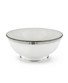 An art deco inspired design, platinum trim and metallic dots lend the Westerly Platinum fruit bowl sophisticated polish. This versatile collection perfectly coordinates with a variety of stemware and table linens. Qualifies for Rebate An art deco inspired design, platinum trim and metallic dots lend the Westerly Platinum fruit bowl sophisticated polish. This versatile collection perfectly coordinates with a variety of stemware and table linens. Qualifies for Rebate