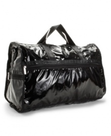 Travel in style with the chic, all-black, goes-with-everything Weekender bag from LeSportsac. Travel in style with the chic, all-black, goes-with-everything Weekender bag from LeSportsac.