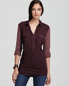 Casually polished, Splendid's two pocket henley lends an effortless look.