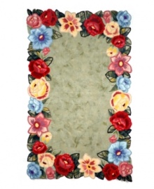 Lay down a fresh bed of color and luxurious texture with the Vision Crochet Flower area rug. Hand-tufted using Liora Manne's exclusive Lamontage weaving process, this design offers ultimate durability for beauty that lasts, no matter the setting. Lay down a fresh bed of color and luxurious texture with the Vision Crochet Flower area rug. Hand-tufted using Liora Manne's exclusive Lamontage weaving process, this design offers ultimate durability for beauty that lasts, no matter the setting.