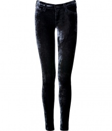 Super slim and equally flattering, Adriano Goldschmieds crushed velvet pants set a festive choice perfect for dressing up cool weather looks - Classic five-pocket style, button closure, belt loops - Extra form-fitting - Team with oversized tops and statement studded accessories Super slim and equally flattering, Adriano Goldschmieds crushed velvet pants set a festive choice perfect for dressing up cool weather looks - Classic five-pocket style, button closure, belt loops - Extra form-fitting - Team with oversized tops and statement studded accessories