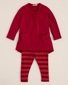 A match made in heaven. Stripes and solids set the tone for the Waldo tunic and legging set from Little Ella. A match made in heaven. Stripes and solids set the tone for the Waldo tunic and legging set from Little Ella.