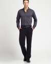 Jersey sportshirt gets incredibly modern with a small collar and micro-design detail.Button-frontCottonDry cleanImported