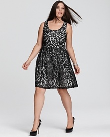 Luxe lace embellishes this pretty Love Ady dress, creating a ladylike update to the always-essential LBD.