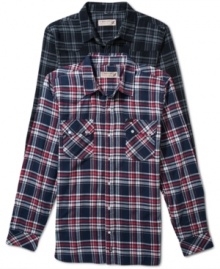 Handsome shirt by LRG with fun plaid pattern. Goes great with jeans and chinos.