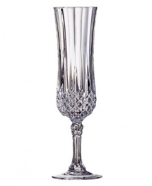 A fine vintage. Reminiscent of the most ornate jewelry of the Gilded Age, these Diamax champagne flutes are cut in crystal-clear glass with popular Longchamps styling. This set of toasting flutes is the perfect way to add a little decadence to any occasion. A fine vintage. Reminiscent of the most ornate jewelry of the Gilded Age, these Diamax champagne flutes are cut in crystal-clear glass with popular Longchamps styling. This set of toasting flutes is the perfect way to add a little decadence to any occasion.