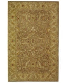 Embrace the antique beauty and the earthy elegance of this exquisite area rug from Safavieh. Tufted in India from pure wool, this rug emerges from the annals of antiquity to bring spectacular style and time-honored quality to your home. (Clearance) Embrace the antique beauty and the earthy elegance of this exquisite area rug from Safavieh. Tufted in India from pure wool, this rug emerges from the annals of antiquity to bring spectacular style and time-honored quality to your home. (Clearance)