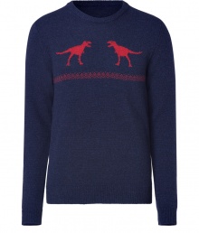 Whimsical goes luxe with this dinosaur-printed pullover from Jil Sander - Crew neck, long sleeves, slim fit, knitted dinosaur and stripe print - Pair with jeans and retro-inspired trainers Whimsical goes luxe with this dinosaur-printed pullover from Jil Sander - Crew neck, long sleeves, slim fit, knitted dinosaur and stripe print - Pair with jeans and retro-inspired trainers