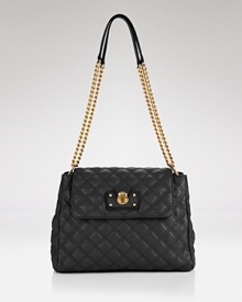 Skip the staid shades and opt for vibrant accents like Marc Jacobs' quilted leather bag. Take your cues from the runways and sling this over a slick leather jacket for standout style. Skip the staid shades and opt for vibrant accents like Marc Jacobs' quilted leather bag. Take your cues from the runways and sling this over a slick leather jacket for standout style.