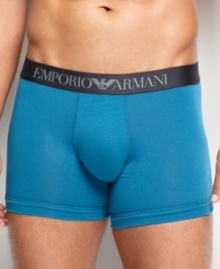 These boxer briefs from Emporio Armani are a stylish and super comfortable way to keep yourself collected underneath. These boxer briefs from Emporio Armani are a stylish and super comfortable way to keep yourself collected underneath.