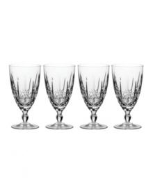 As durable as they are stunning, Sparkle iced beverage glasses shine bright in dishwasher-safe crystal with a shooting star cut. Faceted stems add extra refinement to a dazzling set from Marquis by Waterford. As durable as they are stunning, Sparkle iced beverage glasses shine bright in dishwasher-safe crystal with a shooting star cut. Faceted stems add extra refinement to a dazzling set from Marquis by Waterford.