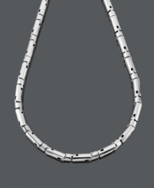 Take the edge off, or put it back on, with this bold design. Men's necklace crafted in stainless steel highlights a round link chain. Approximate length: 24 inches. Take the edge off, or put it back on, with this bold design. Men's necklace crafted in stainless steel highlights a round link chain. Approximate length: 24 inches.