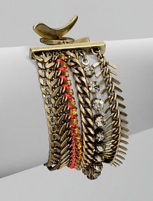 Dazzling stones add interest to this multi-row chain link design. Glass stonesBrassLength, about 7.5Toggle clasp closureImported Dazzling stones add interest to this multi-row chain link design. Glass stonesBrassLength, about 7.5Toggle clasp closureImported