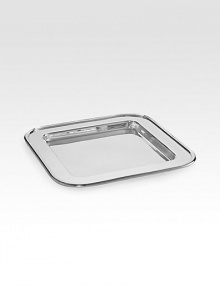 This handsome heirloom-quality serving tray is a fine addition to the well-appointed table.Silver plated brass11 X 11Hand washImported