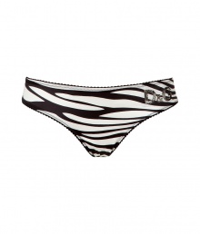 Turn up the heat with this ultra-sexy thong from D&G Dolce & Gabbana - Classic thong cut with all-over zebra print, front logo detail - These panties are perfect under any outfit or paired with a matching bra for stylish lounging Turn up the heat with this ultra-sexy thong from D&G Dolce & Gabbana - Classic thong cut with all-over zebra print, front logo detail - These panties are perfect under any outfit or paired with a matching bra for stylish lounging