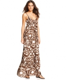 An allover tie-dye print adds a modern boho appeal to this MICHAEL Michael Kors maxi dress -- perfect for relaxed weekend style! An allover tie-dye print adds a modern boho appeal to this MICHAEL Michael Kors maxi dress -- perfect for relaxed weekend style!