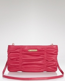 Rich ruched leather is glazed and washed for a soft, luxe texture. Gold-toned hardware and a removable crossbody strap set the scene for a party-perfect look. Rich ruched leather is glazed and washed for a soft, luxe texture. Gold-toned hardware and a removable crossbody strap set the scene for a party-perfect look.
