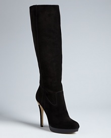 Your cool weather wardrobe requires the perfect pair of suede dress boots; these gorgeous high heels deliver; by MICHAEL Michael Kors.