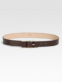 Plush guccissima leather with a tone on tone leather-covered buckle and light gold hardware.About 1.2 wideMade in Italy Plush guccissima leather with a tone on tone leather-covered buckle and light gold hardware.About 1.2 wideMade in Italy