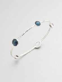 From the Wonderland Collection. An elegant mix of multi-colored doublets set in hammered sterling silver. Mother-of-pearl and hand-faceted, clear quartz accented doubletsSterling silverDiameter, about 2.5Slip-on styleImported From the Wonderland Collection. An elegant mix of multi-colored doublets set in hammered sterling silver. Mother-of-pearl and hand-faceted, clear quartz accented doubletsSterling silverDiameter, about 2.5Slip-on styleImported