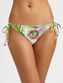 A classic stretch style complemented by a whimsical print.Playful, beaded side ties87% nylon/13% spandexFully linedHand washImported Please note: Bikini top sold separately. A classic stretch style complemented by a whimsical print.Playful, beaded side ties87% nylon/13% spandexFully linedHand washImported Please note: Bikini top sold separately.