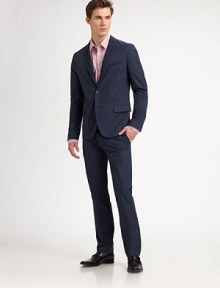 Not your basic blazer, this suiting essential tailored in lightweight cotton, adds a personalized touch with a two-toned finish on the lapel and chest welt pocket.Button-frontChest welt, waist flap pocketsRear ventAbout 28 from shoulder to hemCottonDry cleanImported Not your basic blazer, this suiting essential tailored in lightweight cotton, adds a personalized touch with a two-toned finish on the lapel and chest welt pocket.Button-frontChest welt, waist flap pocketsRear ventAbout 28 from shoulder to hemCottonDry cleanImported