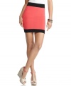 Love your lines in this colorblocked bandage skirt from Say What? that thrives on stark contrast and linear cool.