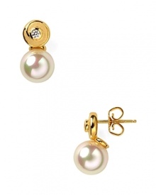 Lend a lustrous touch to your look with pearl earrings from Majorica. Warm gold vermeil and sparkling cubic zirconia add elegant impact. Lend a lustrous touch to your look with pearl earrings from Majorica. Warm gold vermeil and sparkling cubic zirconia add elegant impact.