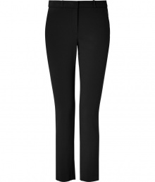 A chic pair of ankle-cropped trousers is a wardrobe essential, and Josephs black stretch style have enduring appeal - Medium rise, in a straight leg, 7/8 cut - Belt loops and zip fly - Slash pockets at sides, single decorative flap pocket at rear - Easy and elegant, perfect for pairing with a button down, a cashmere pullover or a silk blouse and ballet flats or pumps