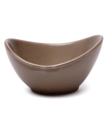 With soft curves in espresso-glazed stoneware, these Nambe dip bowls mimic the grace and beauty of a butterfly in flight. A perfect complement to marbled Butterfly II dinnerware. With soft curves in espresso-glazed stoneware, these Nambe dip bowls mimic the grace and beauty of a butterfly in flight. A perfect complement to marbled Butterfly II dinnerware.