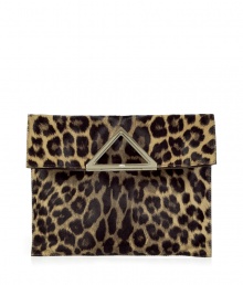 With a retro-inspired design and a rock n roll-inspired edge, this leopard printed calf hair - Valentino tote makes a stylish statement rnRectangular with triangular gold-tone handle, slim shape, small internal pockets, all-over leopard print - Pair with a figure-hugging leopard sheath and statement heels With a retro-inspired design and a rock n roll-inspired edge, this leopard printed calf hair - Valentino tote makes a stylish statement rnRectangular with triangular gold-tone handle, slim shape, small internal pockets, all-over leopard print - Pair with a figure-hugging leopard sheath and statement heels