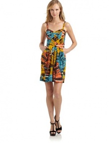 THE LOOKMulticolor leaf graphic printAdjustable shoulder straps Bustier bodiceSeamed waistPleated skirtDual slash pocketsSmocked backTHE FITAbout 33 from shoulder to hemTHE MATERIALSilkCARE & ORIGINDry cleanMade in USAModel shown is 5'8 (172½cm) wearing US size Small. THE LOOKMulticolor leaf graphic printAdjustable shoulder straps Bustier bodiceSeamed waistPleated skirtDual slash pocketsSmocked backTHE FITAbout 33 from shoulder to hemTHE MATERIALSilkCARE & ORIGINDry cleanMade in USAModel shown is 5'8 (172½cm) wearing US size Small.