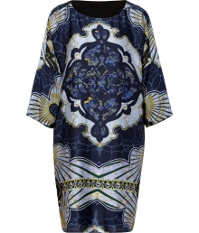 Take an iconic stance on this seasons penchant for prints with Emilio Puccis exquisitely elegant kaleidoscopic silk sheath - Scooped neckline, 3/4 dolman sleeves, seamed cuffs, side slit pockets, pull-over style - Relaxed fit - Pair with bright pumps and sleek totes for a seamless transition from work to cocktails Take an iconic stance on this seasons penchant for prints with Emilio Puccis exquisitely elegant kaleidoscopic silk sheath - Scooped neckline, 3/4 dolman sleeves, seamed cuffs, side slit pockets, pull-over style - Relaxed fit - Pair with bright pumps and sleek totes for a seamless transition from work to cocktails