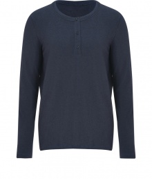Lend a laid-back look to your casual layering staples with Closeds cool cotton-wool henley - Round neckline, long sleeves, henley button placket - Classic slim fit - Wear with favorite jeans, a flannel and lace-ups Lend a laid-back look to your casual layering staples with Closeds cool cotton-wool henley - Round neckline, long sleeves, henley button placket - Classic slim fit - Wear with favorite jeans, a flannel and lace-ups