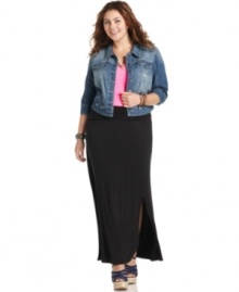 Take your casual style to the max with American Rag's plus size maxi skirt-- it's so on-trend for the season! Take your casual style to the max with American Rag's plus size maxi skirt-- it's so on-trend for the season!