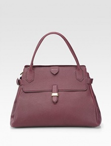 Sumptuous calfskin defines this roomy carryall, impeccably tailored for a classic finish.Double top handles, 6 dropTop zip closureOne outside pull-strap pocketProtective metal feetTwo inside open pocketsLinen lining15W X 11H X 7DMade in Italy Sumptuous calfskin defines this roomy carryall, impeccably tailored for a classic finish.Double top handles, 6 dropTop zip closureOne outside pull-strap pocketProtective metal feetTwo inside open pocketsLinen lining15W X 11H X 7DMade in Italy