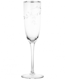 Birch branches grow around this graceful crystal flute, turning formal tables into serene landscapes. A contemporary design refined with polished platinum, it complements the Noritake crystal stemware collection with breezy, all-natural beauty. Birch branches grow around this graceful crystal flute, turning formal tables into serene landscapes. A contemporary design refined with polished platinum, it complements the Noritake crystal stemware collection with breezy, all-natural beauty.