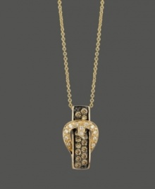 Fabulous style in a cinch! This unique buckle pendant by Le Vian features round-cut chocolate diamonds (3/8 ct. t.w.) and white diamond accents. Setting and chain crafted in 14k gold. Approximate length: 18 inches. Approximate drop: 1 inch. Fabulous style in a cinch! This unique buckle pendant by Le Vian features round-cut chocolate diamonds (3/8 ct. t.w.) and white diamond accents. Setting and chain crafted in 14k gold. Approximate length: 18 inches. Approximate drop: 1 inch.